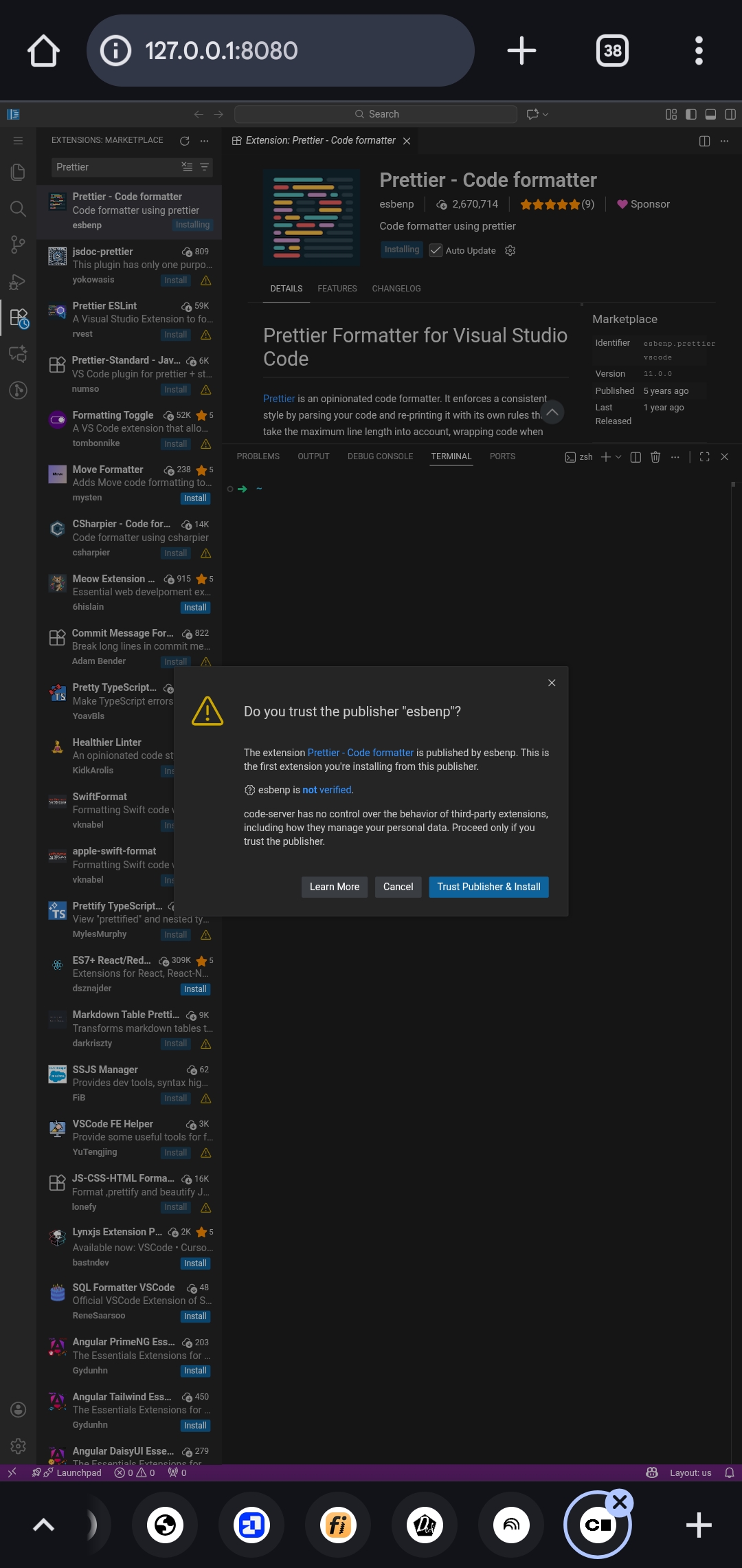 VS Code di Termux 1